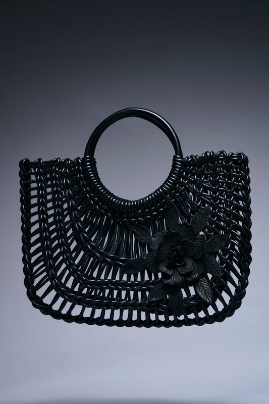 Lattice Bloom Leather Tote