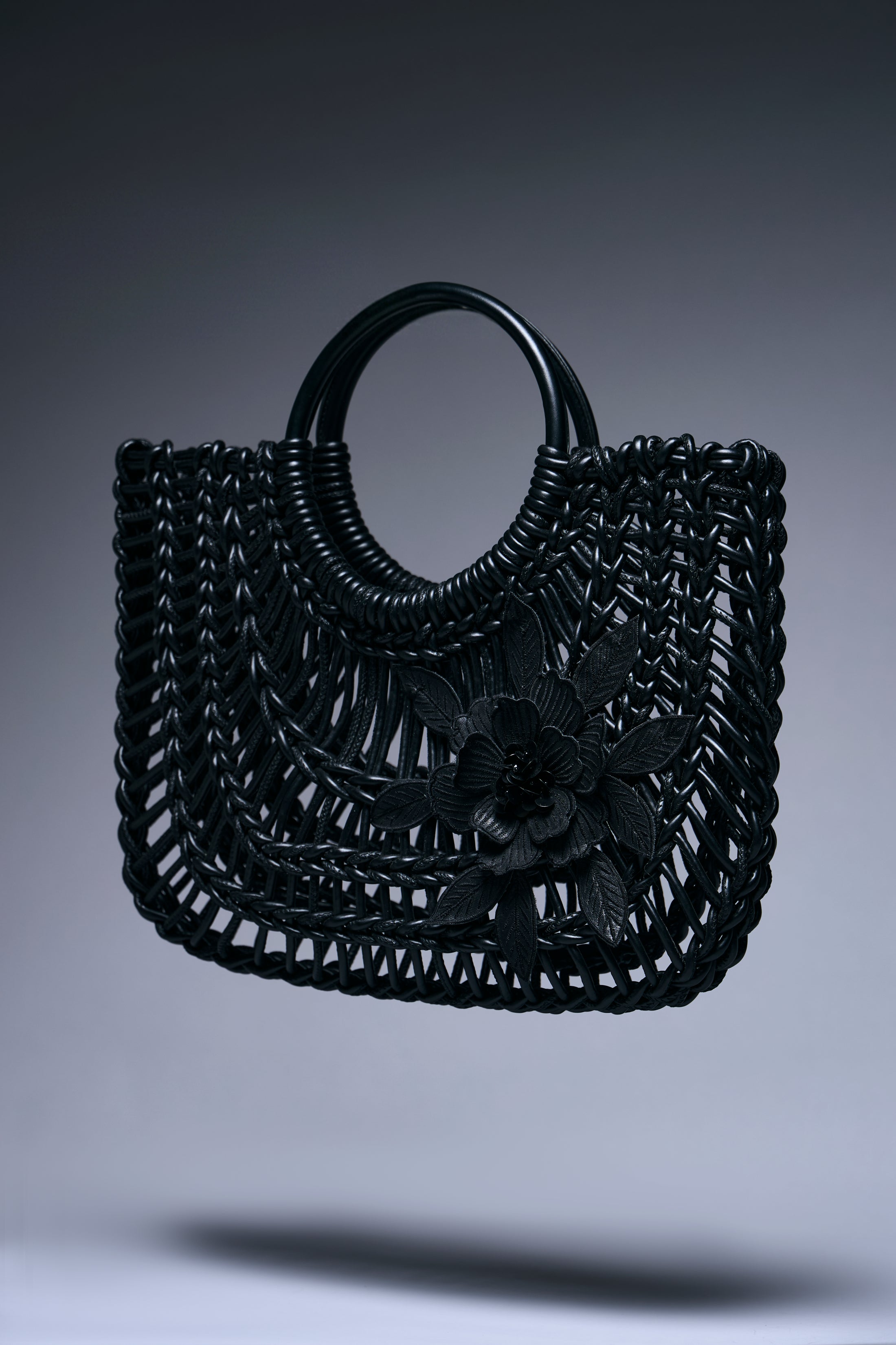 Lattice Bloom Leather Tote