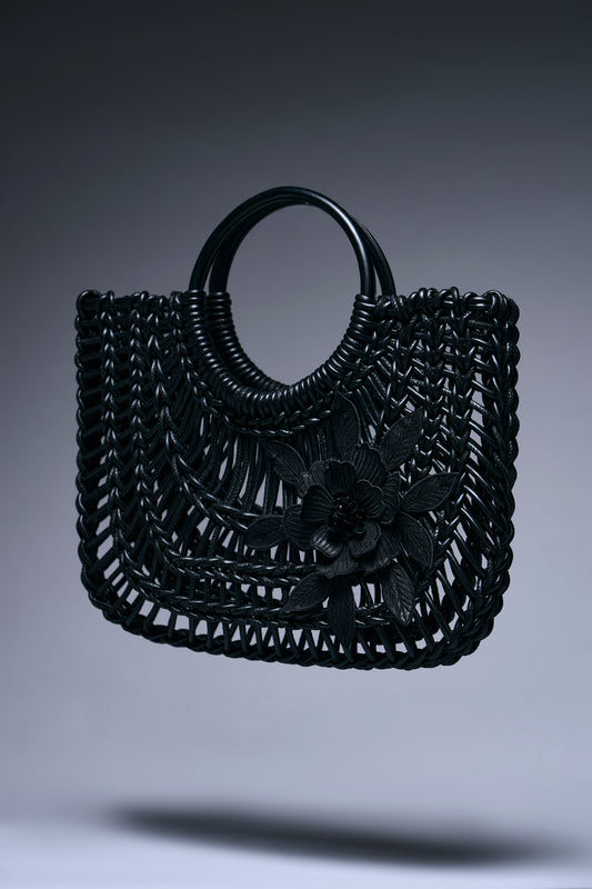 Lattice Bloom Leather Tote