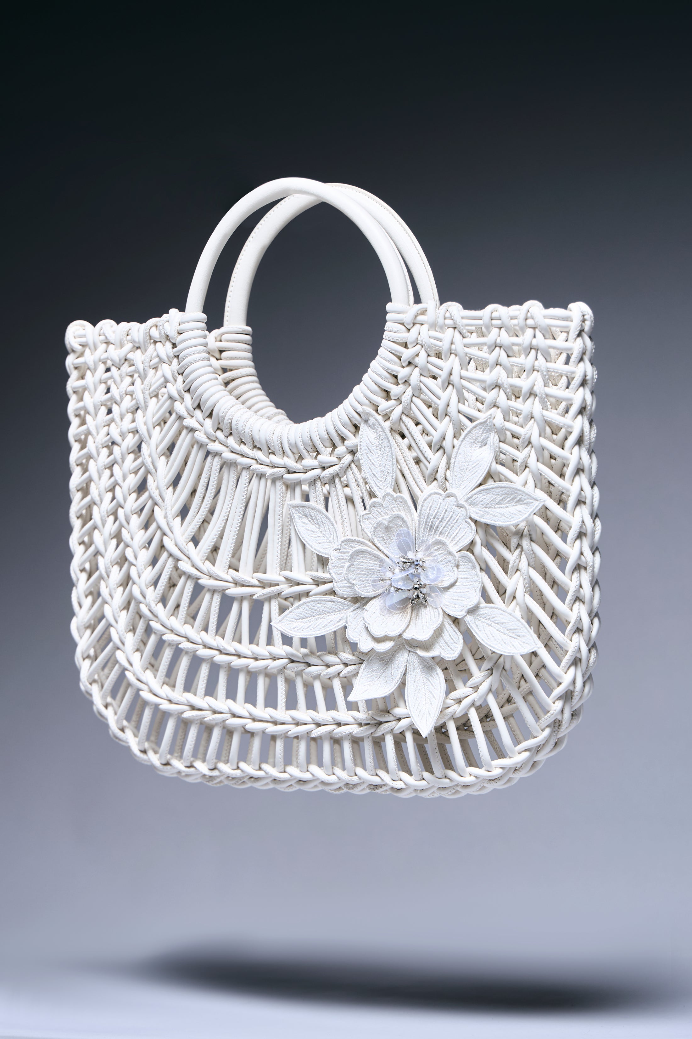 Flora Lattice Leather Tote