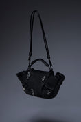 Load image into Gallery viewer, Noir Sculpted Crystal Handle Bag
