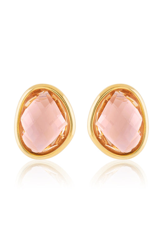 Rosé Radiance Oval Studs