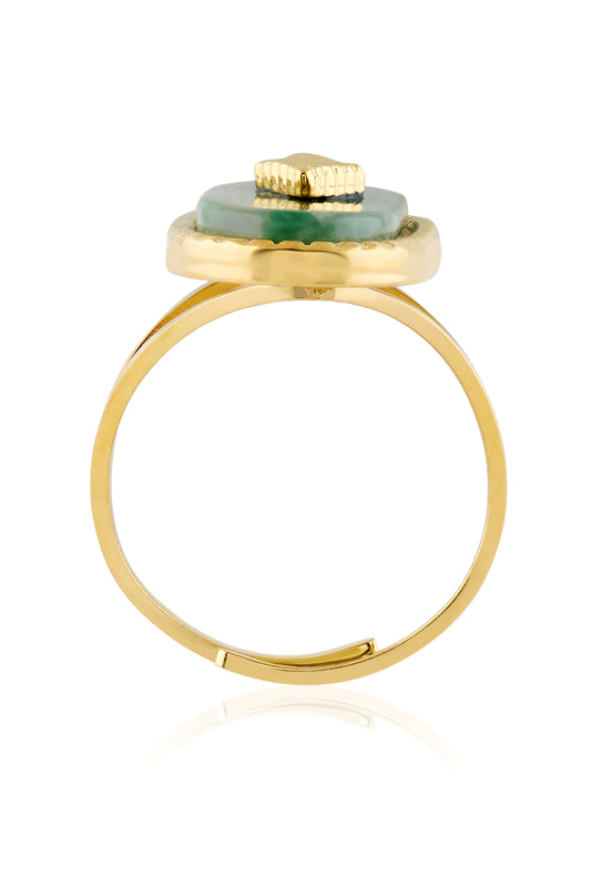 Emerald Axis Gold Ring
