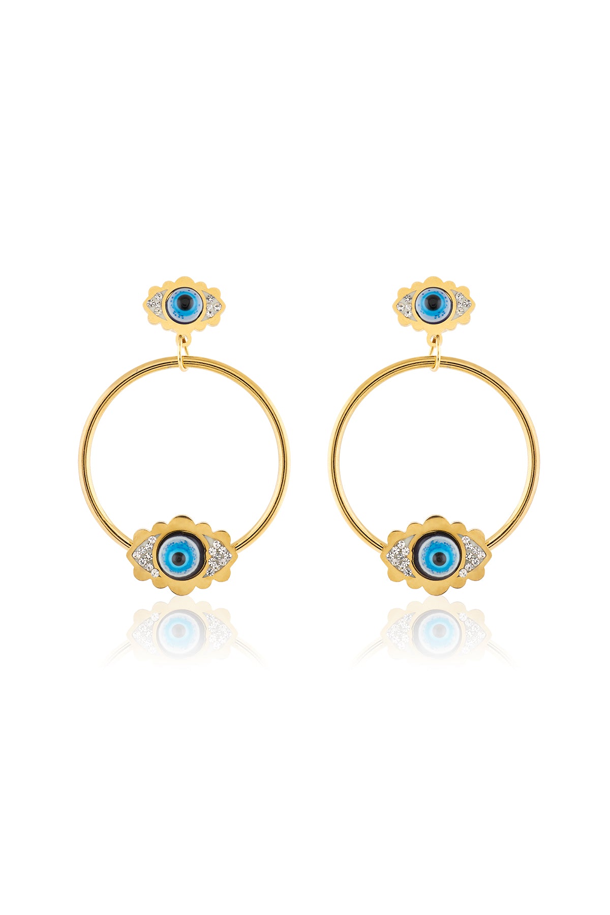Twin Guardian Gold Hoops