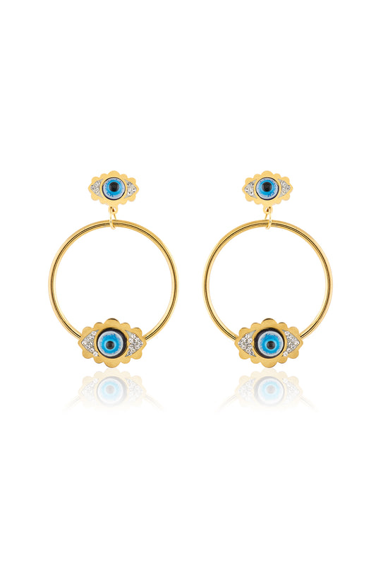 Twin Guardian Gold Hoops