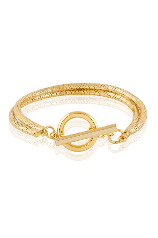 Elegant Gold Dual-Layer Chain Bracelet