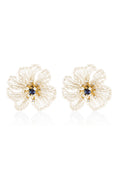 Load image into Gallery viewer, Pearl Halo Floral Studs
