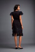 Load image into Gallery viewer, Dress with Structured Shoulders and Textured Hem
