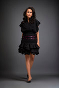 Load image into Gallery viewer, Ruffled Skirt With Structured Blouse And Metallic Embroidered Accents
