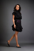 Load image into Gallery viewer, Ruffled Skirt With Structured Blouse And Metallic Embroidered Accents
