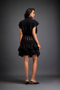 Load image into Gallery viewer, Ruffled Skirt With Structured Blouse And Metallic Embroidered Accents
