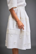 Load image into Gallery viewer, Collared Midi Dress With Belted Waist And Layered Floral Skirt
