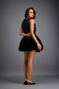 Load image into Gallery viewer, Swarovski Crop Top With Velvet Bubble Skirt
