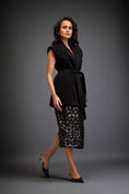 Load image into Gallery viewer, Sleeveless Blazer with Belted Waist & Metallic Skirt
