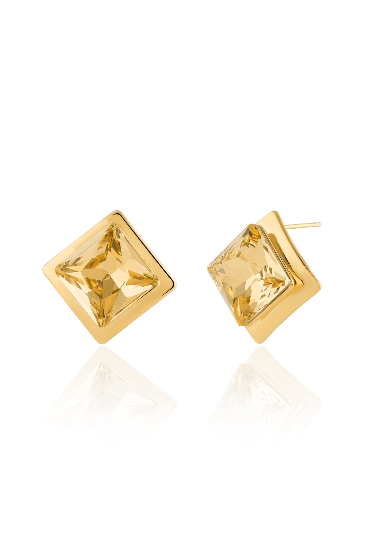 Golden Prism Stud Earrings
