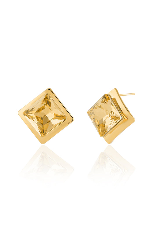 Golden Prism Stud Earrings