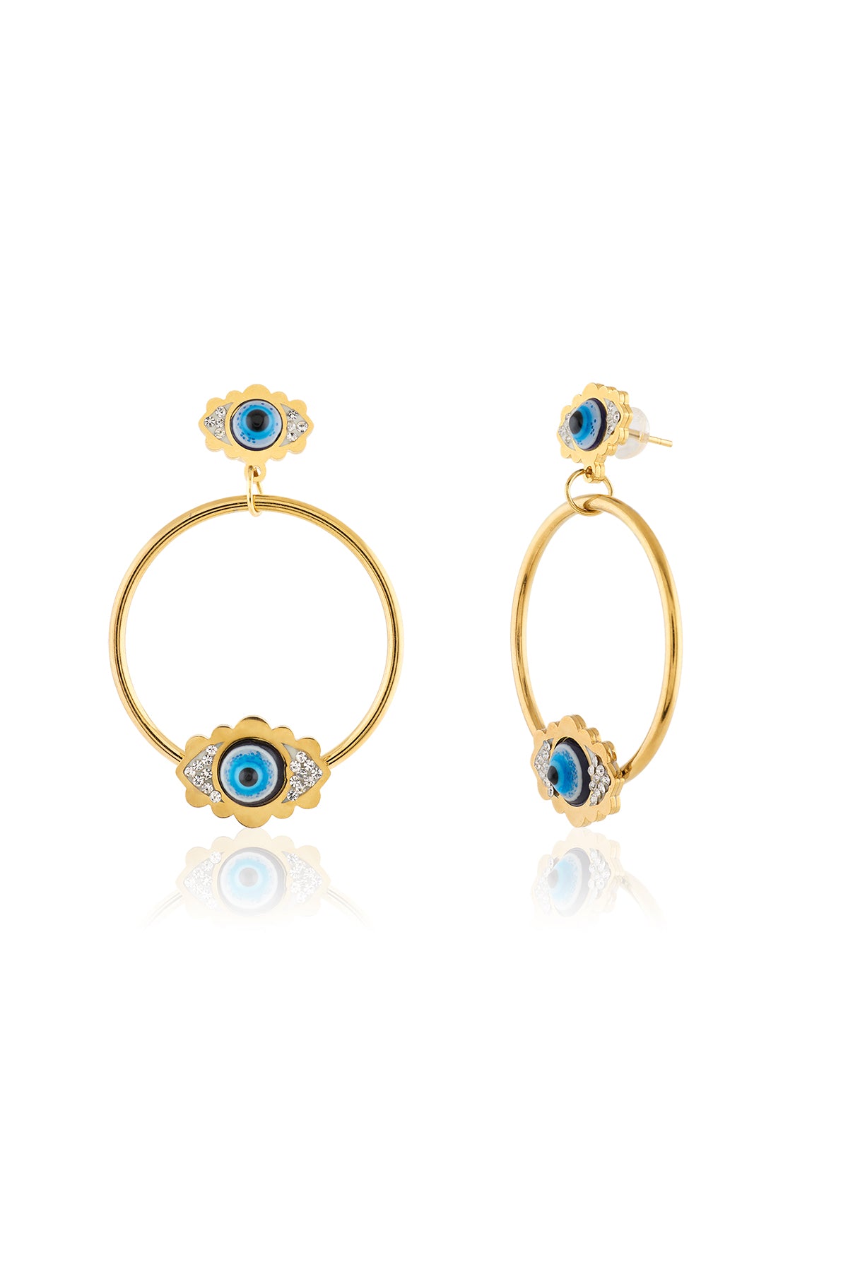Twin Guardian Gold Hoops