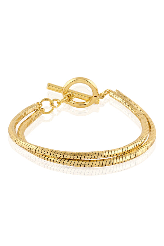 Elegant Gold Dual-Layer Chain Bracelet