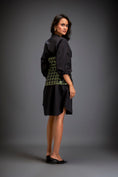 Load image into Gallery viewer, Shirtdress With Metallic Corset And Geometric Cutout Detailing
