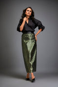 Load image into Gallery viewer, Metallic Skirt With Geometric Cutout Detailing
