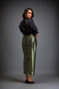 Load image into Gallery viewer, Metallic Skirt With Geometric Cutout Detailing
