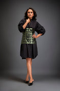 Load image into Gallery viewer, Shirtdress With Metallic Corset And Geometric Cutout Detailing
