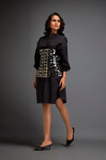 Load image into Gallery viewer, Shirtdress With Metallic Corset And Geometric Cutout Detailing
