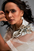 Load image into Gallery viewer, Sheer Top With Silver Floral Embellishments And Bubble Skirt
