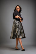 Load image into Gallery viewer, Gun Metal Coloured Metallic 3-D Textured A-line Skirt
