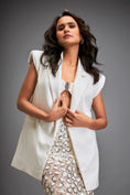 Load image into Gallery viewer, Sleeveless Blazer with Belted Waist & Metallic Skirt
