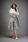 Load image into Gallery viewer, Silver Coloured Metallic 3-D Textured A-line Skirt
