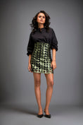 Load image into Gallery viewer, Shirt Paired With A Metallic Mini Skirt
