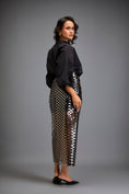 Load image into Gallery viewer, Metallic Gun Metal Skirt With Geometric Cutout Detailing
