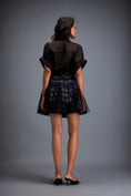 Load image into Gallery viewer, Sheer Sleeve Top With High Waist Mini Skirt
