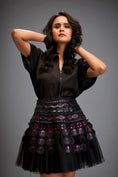 Load image into Gallery viewer, Blouse With Tulle Skirt And Pink 3-D Embellishments
