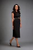 Load image into Gallery viewer, Sleek Waist Cut Out Dress Metallic Gun Metal Belt
