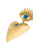 Load image into Gallery viewer, Evil Eye Heart Charm Earrings
