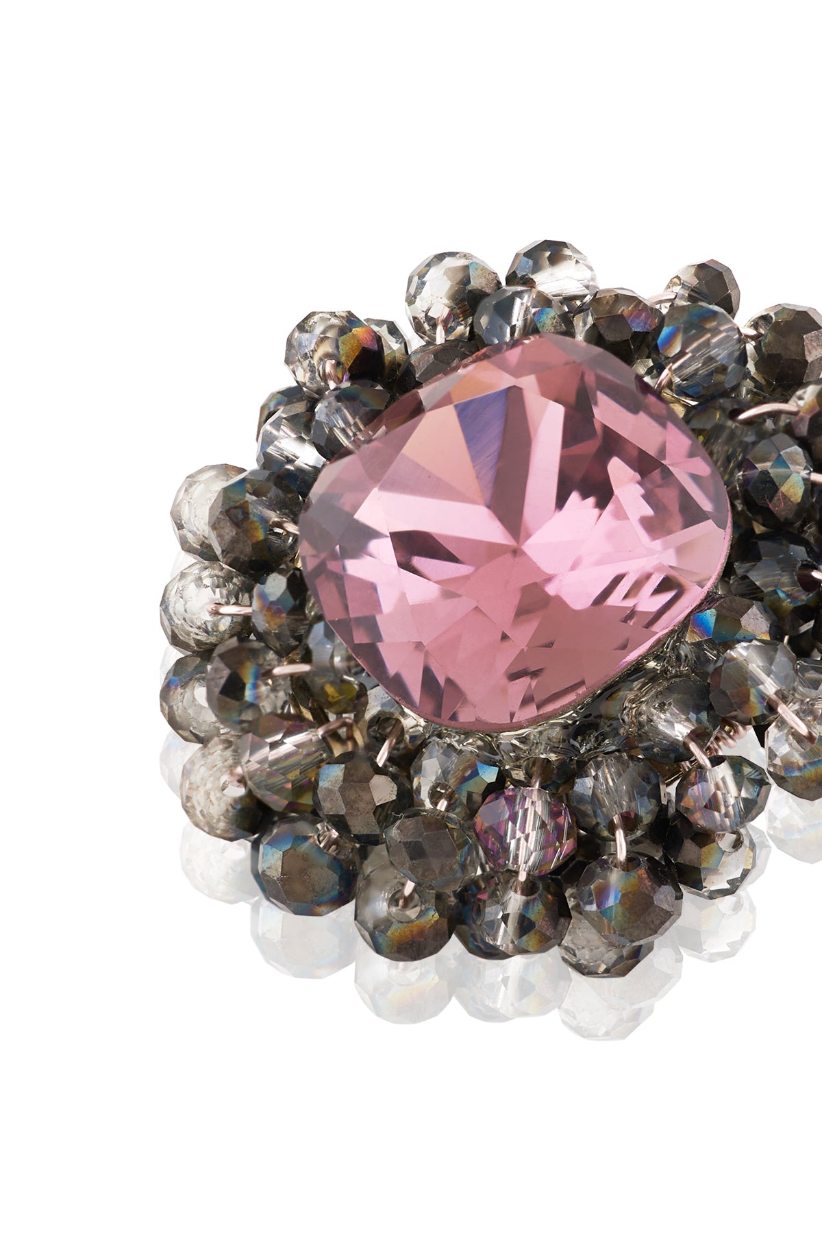 Rosy Gleam Cluster Earrings
