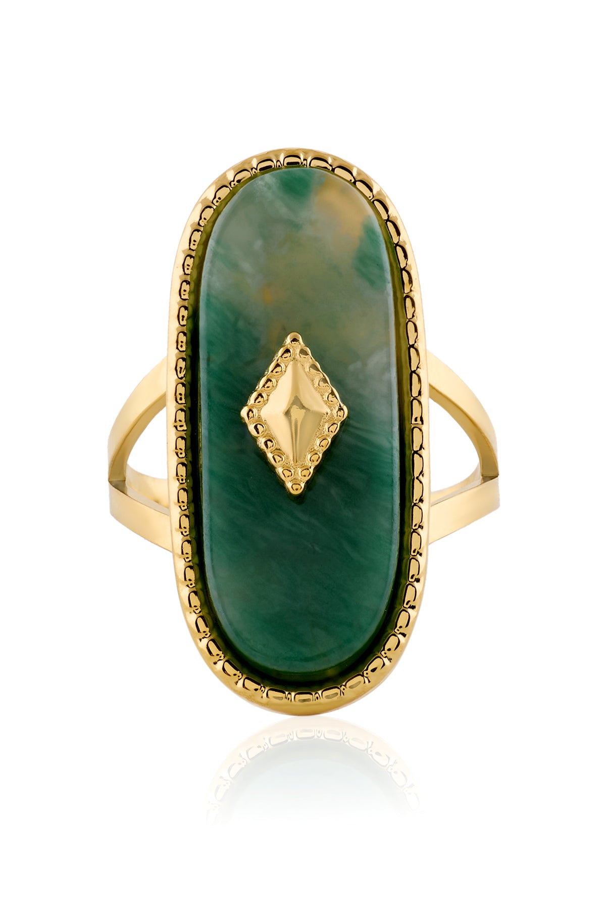 Emerald Axis Gold Ring