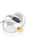 Load image into Gallery viewer, Sculpted Silver Hoops with Gold Drop
