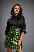 Load image into Gallery viewer, Shirt Paired With A Metallic Mini Skirt
