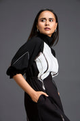 Load image into Gallery viewer, Sculpted Monochrome Drawstring Dress
