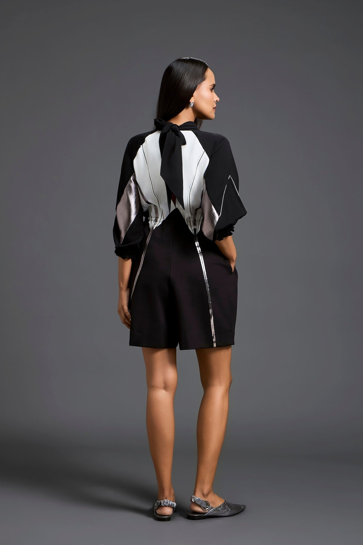 Sculpted Colour-Block Playsuit