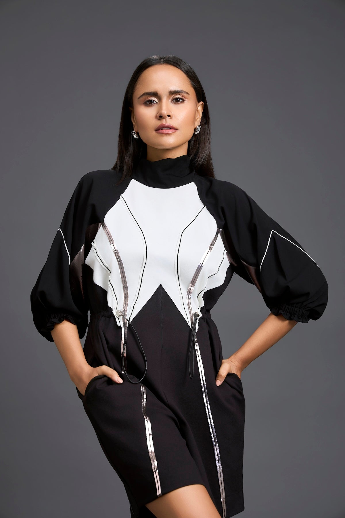 Sculpted Colour-Block Playsuit