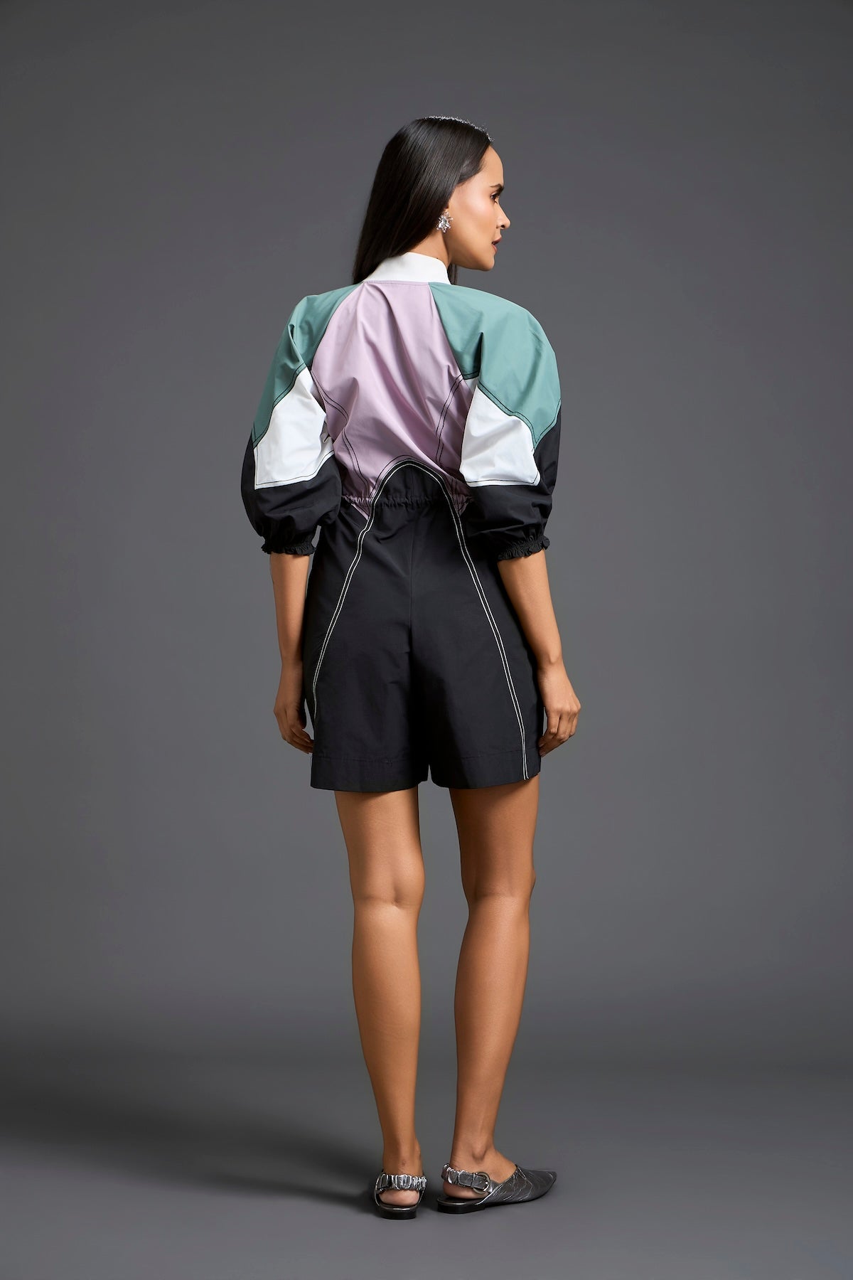 Contemporary colour-block playsuit