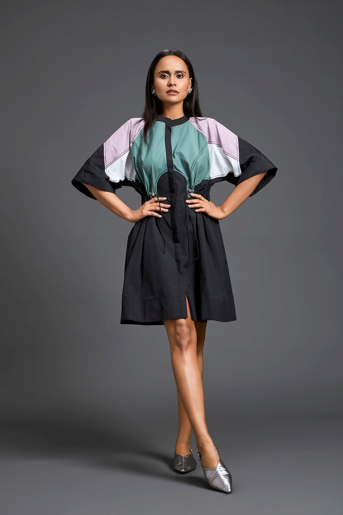 Contemporary colour-block playsuit
