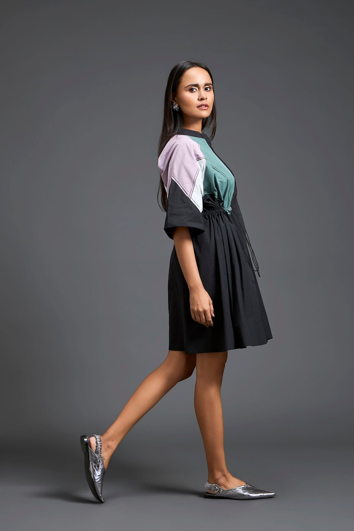 Contemporary colour-block playsuit