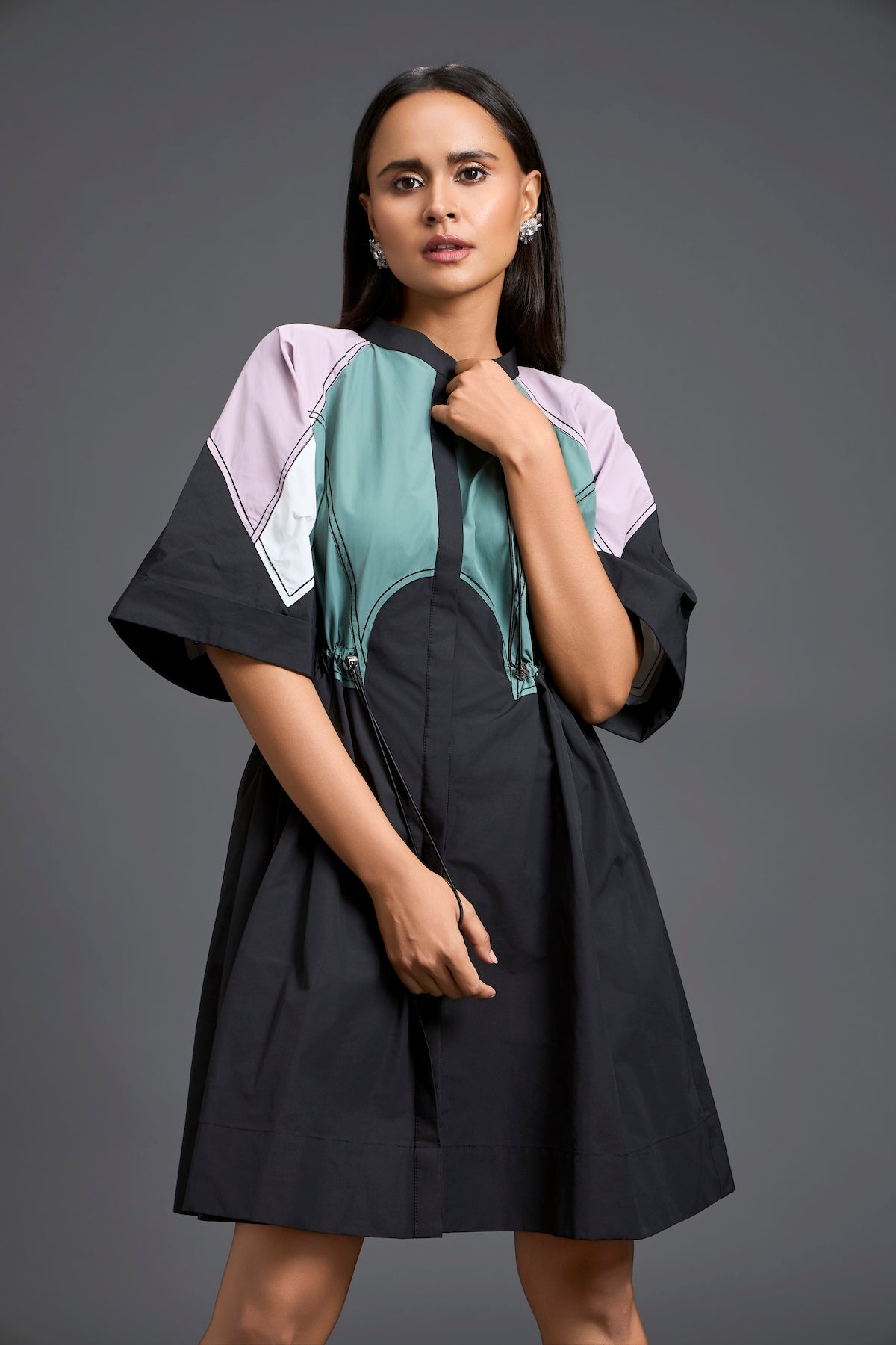 Contemporary colour-block playsuit