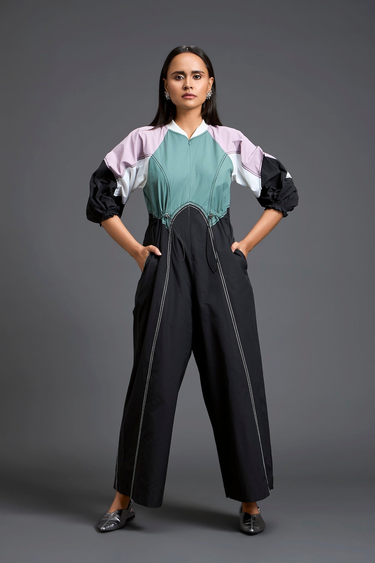 Contemporary colour-block jumpsuit