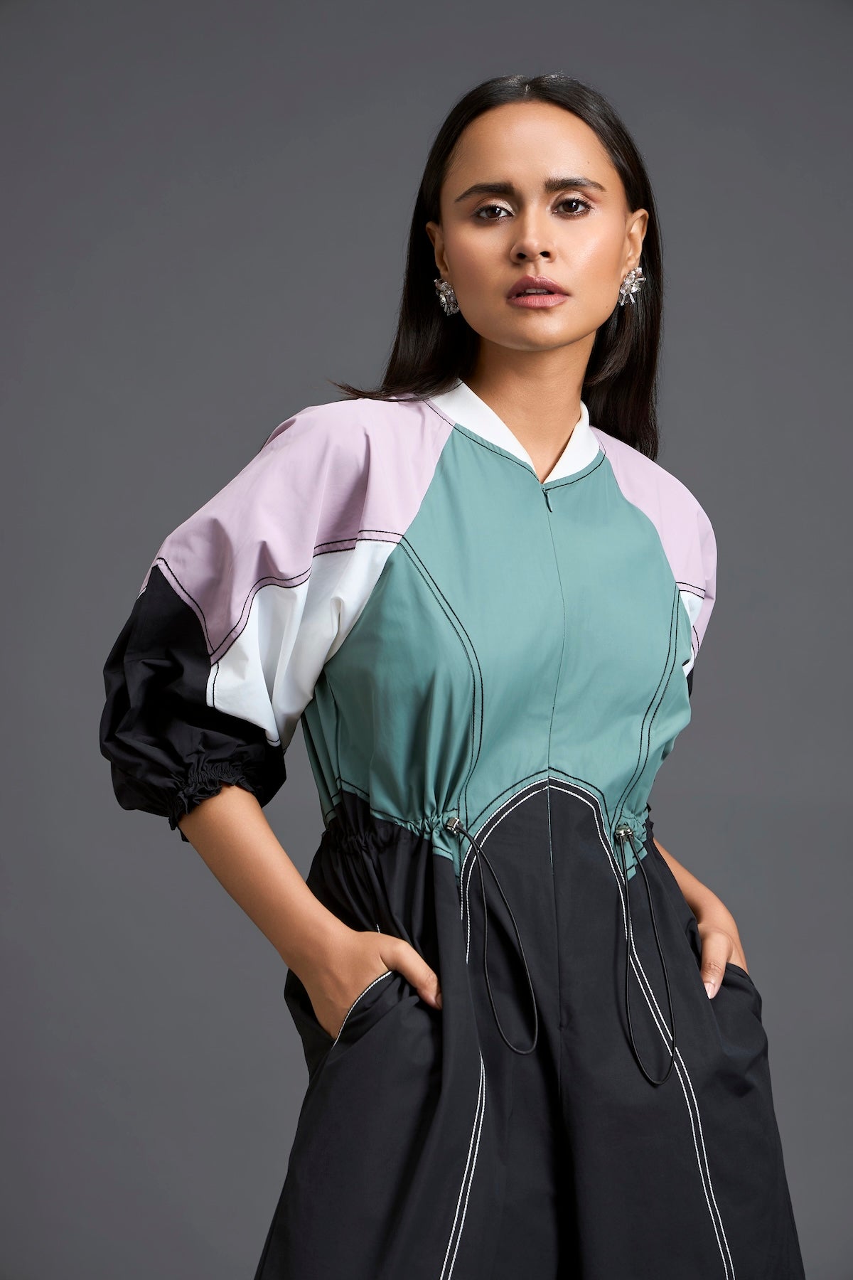Contemporary colour-block jumpsuit